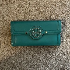 Teal Tory Burch Wallet (barely used!!)